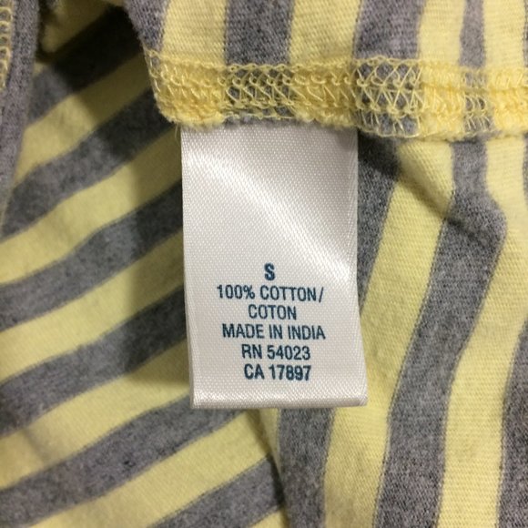 Old Navy Girls S Yellow Gray Striped Cotton Top - Picture 5 of 6